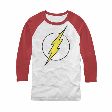 Flash Vintage Symbol  3/4 Sleeve Baseball T-Shirt